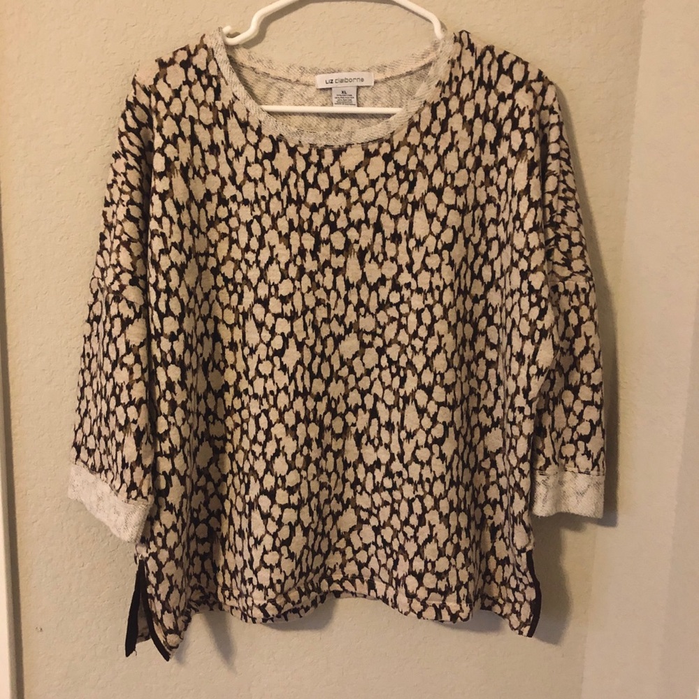 Leopard Print 3/4 Sleeve Top
